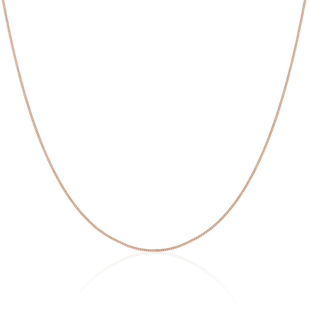 Rosévergoldet Sterlingsilber Diamantschliff Panzerkette Halsband 30,5+7,5 cm