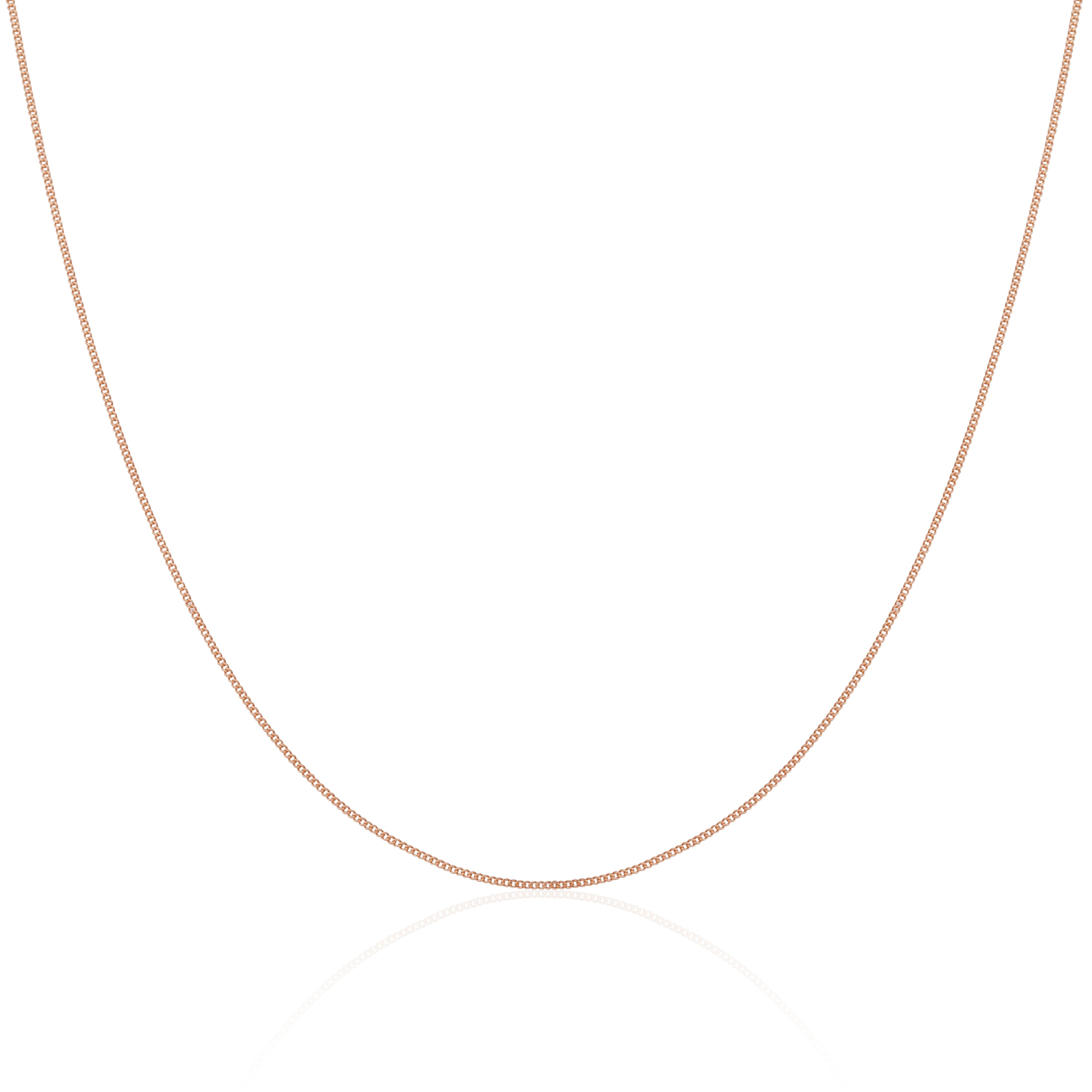 Rosévergoldet Sterlingsilber Diamantschliff Panzerkette Halsband 30,5+7,5 cm