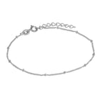 Sterlingsilber Diamantschliff Pompon Panzerkette Armband