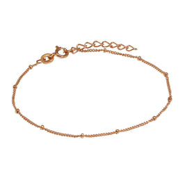 Rosévergoldet Sterlingsilber Diamantschliff Pompon Panzerkette Armband
