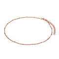 Rosévergoldet Sterlingsilber Diamantschliff Pompon Panzer Fußkette 26,5 cm
