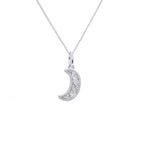Sterlingsilber & CZ Halbmond-Halskette 35–81 cm