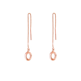 Rosévergoldet Sterlingsilber Kreis Durchzieher Ohrringe