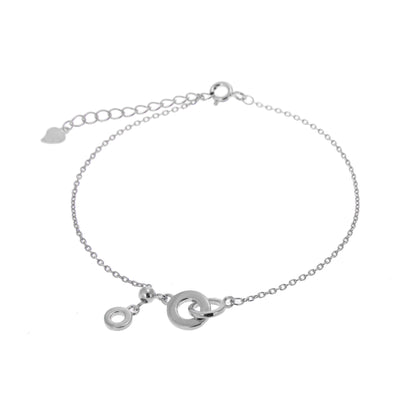 Sterlingsilber Ineinandergreifend Karma Kreise Armband Einstellbar