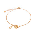 Verstellbares Armband aus vergoldetem Sterlingsilber mit ineinandergreifenden Karma-Kreisen