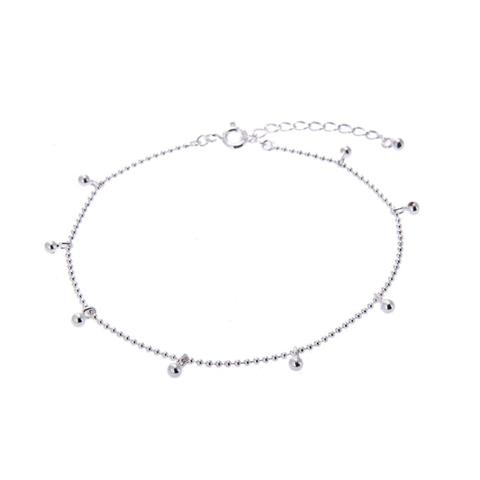 Sterlingsilber Mehrkugel Pompon Hänger Kügelchen Armband Einstellbar