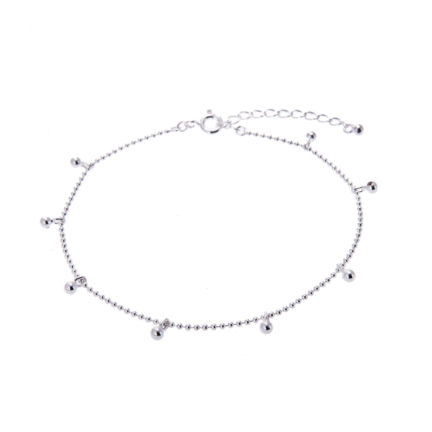 Sterlingsilber Mehrkugel Pompon Hänger Kügelchen Armband Einstellbar