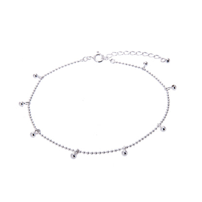 Sterlingsilber Mehrkugel Pompon Hänger Kügelchen Armband Einstellbar