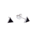 Sterlingsilber Dreieck Schwarz & Emaille Minimalismus Design Ohrstecker