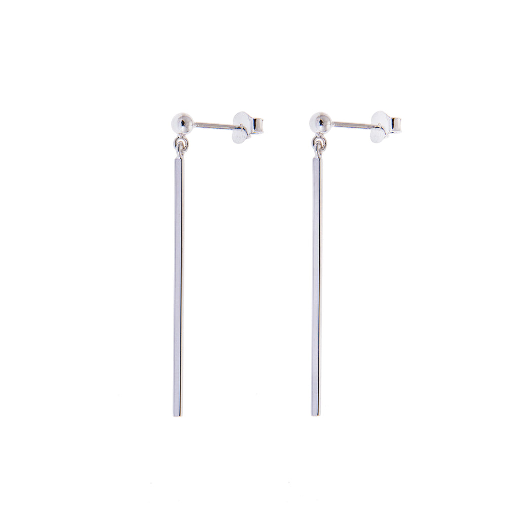 Ohrstecker aus Sterlingsilber mit langem Stab und hängender Kugel