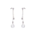 Sterlingsilber CZ Kristall Kugel Ohrstecker mit Rund Scheibe