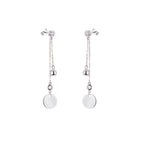 Sterlingsilber CZ Kristall Kugel Ohrstecker mit Rund Scheibe