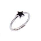 Sterlingsilber Stern Schwarz Ring Größenverstellbar