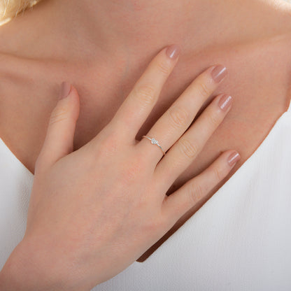 Sterlingsilber CZ Kristall Pavé - Fassung Herz & “LOVE” Ring Größenverstellbar