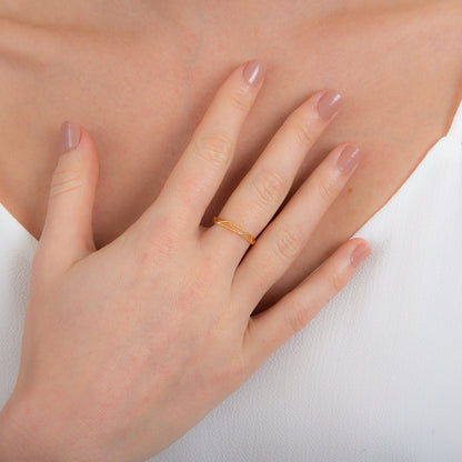 Vergoldet Dreiecke Geometrie Ring Größenverstellbar