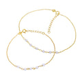 Vergoldet Sterlingsilber Perle Fußkette & Armband Satz