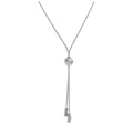 Verstellbare Halskette aus Sterlingsilber mit Kugel und doppelter Quaste