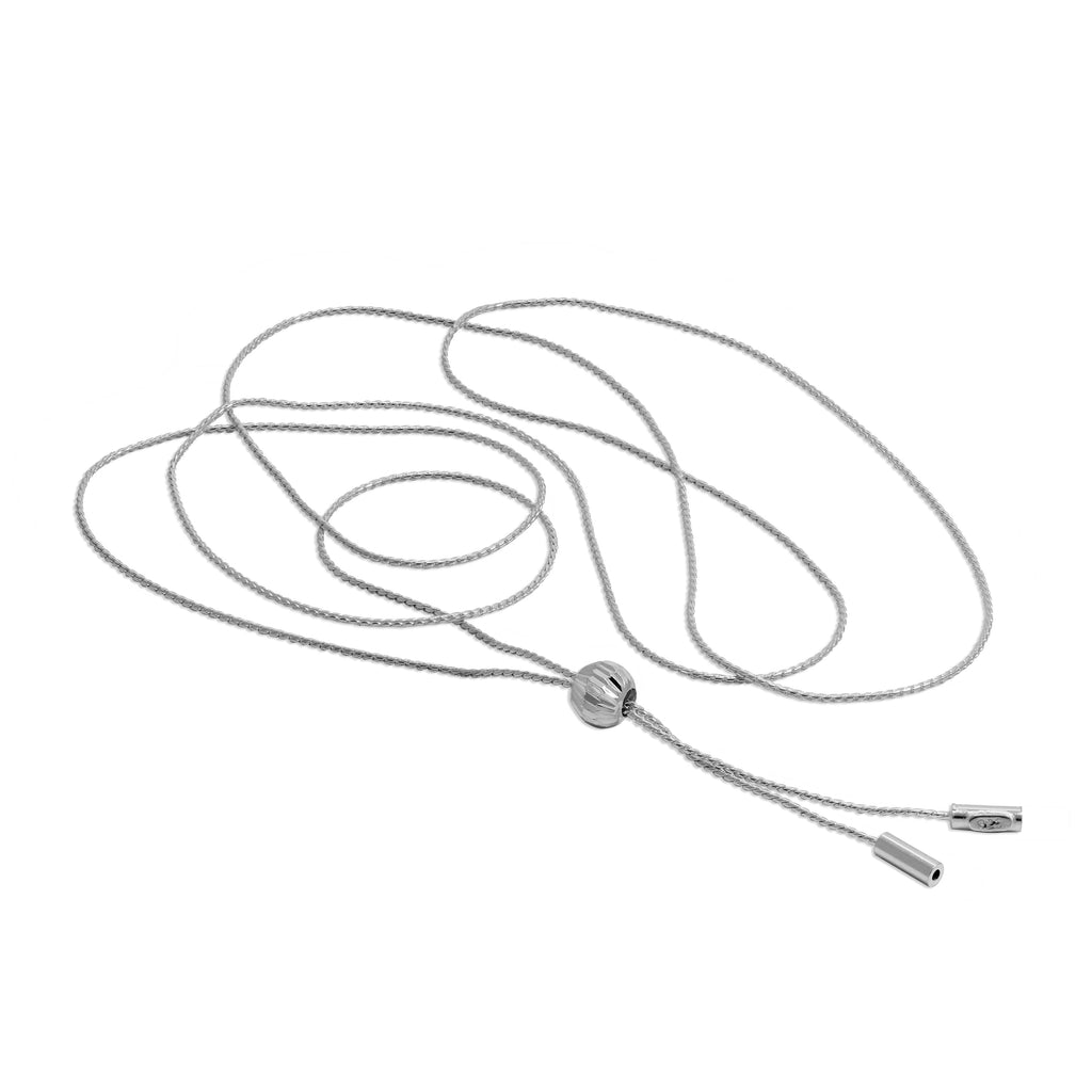 Verstellbare Halskette aus Sterlingsilber mit Kugel und doppelter Quaste