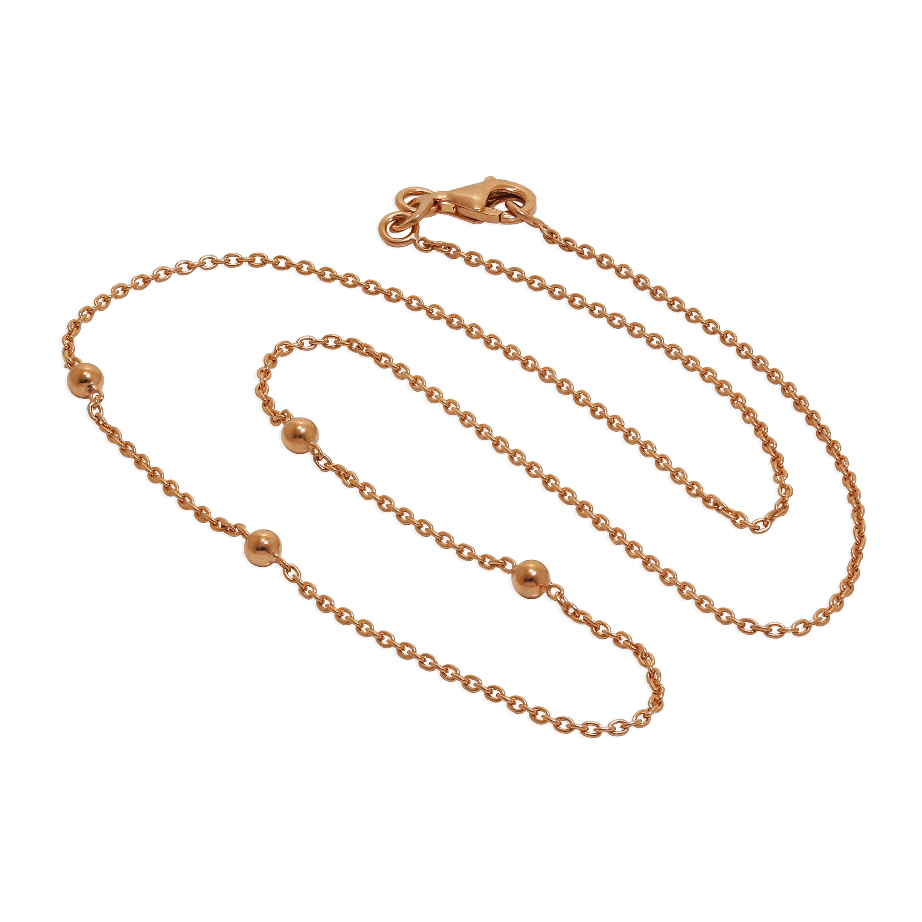 Rosévergoldet Sterlingsilber Pompon Kugel Ketten Halsband