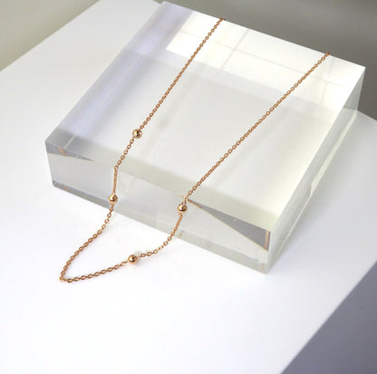 Rosévergoldet Sterlingsilber Pompon Kugel Ketten Halsband