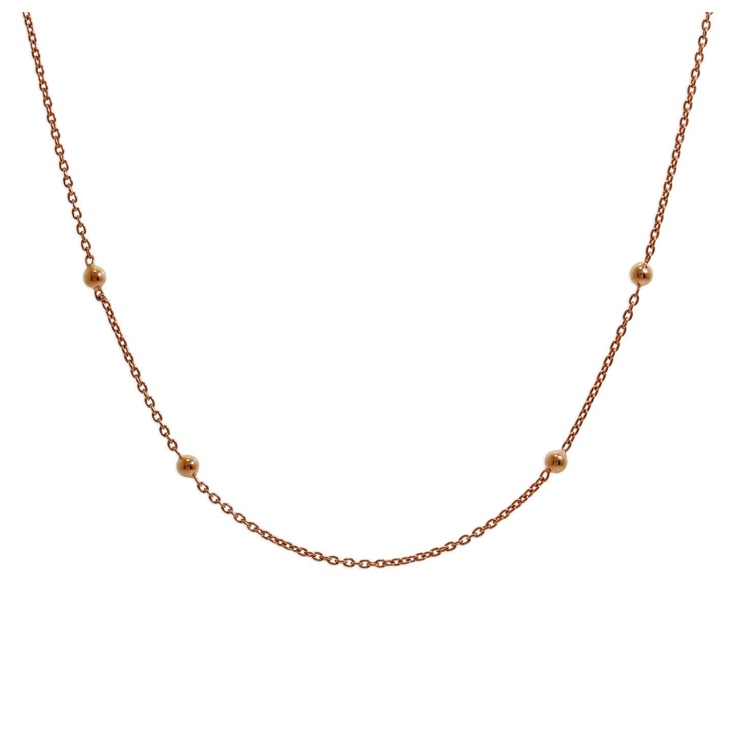 Rosévergoldet Sterlingsilber Pompon Kugel Ketten Halsband