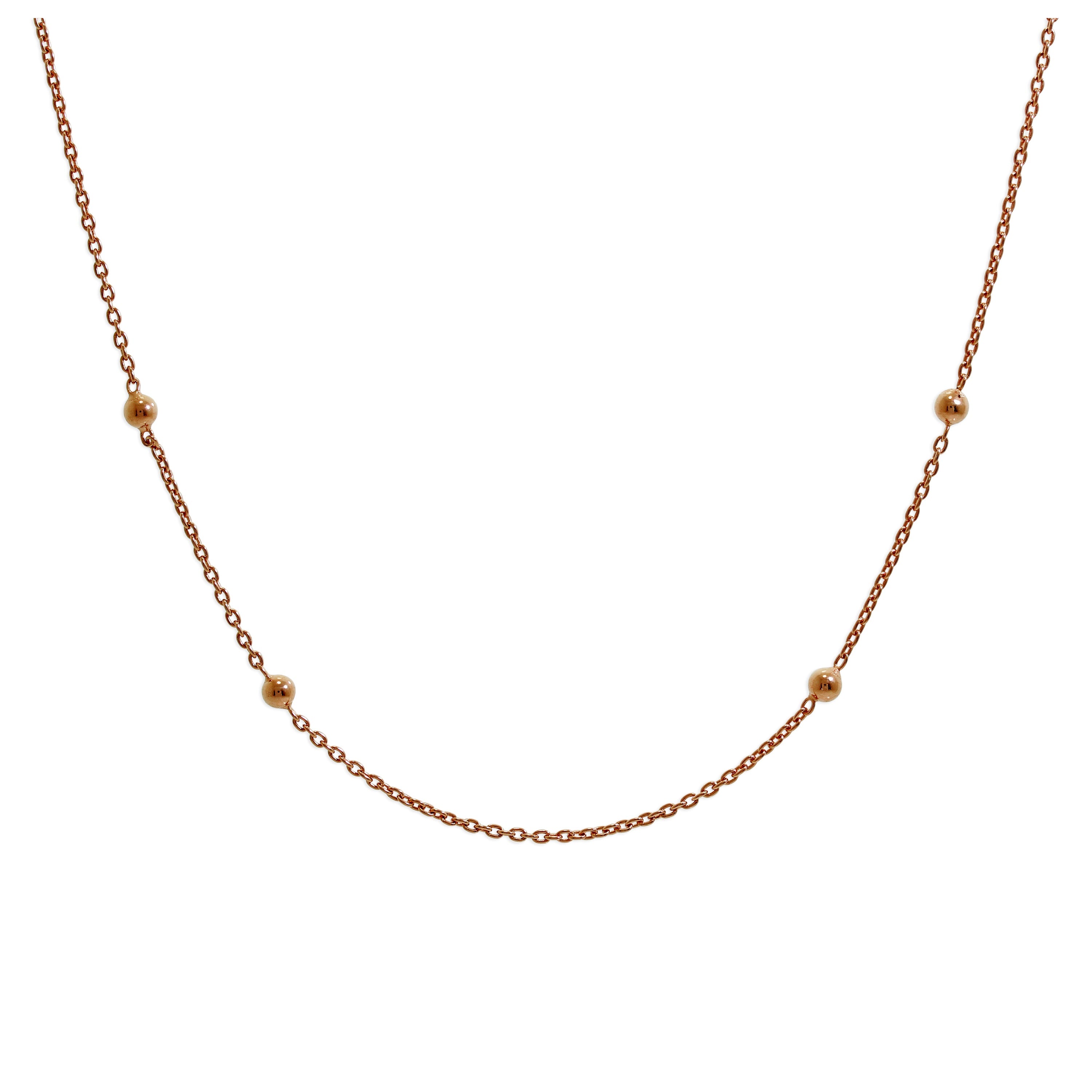 Rosévergoldet Sterlingsilber Pompon Kugel Ketten Halsband