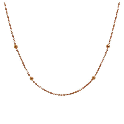 Rosévergoldet Sterlingsilber Pompon Kugel Ketten Halsband