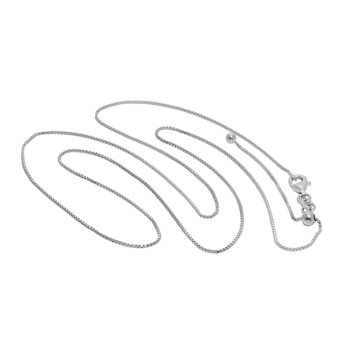 Sterlingsilber Schiebe Kastenkette jede Größe bis zu 61 cm