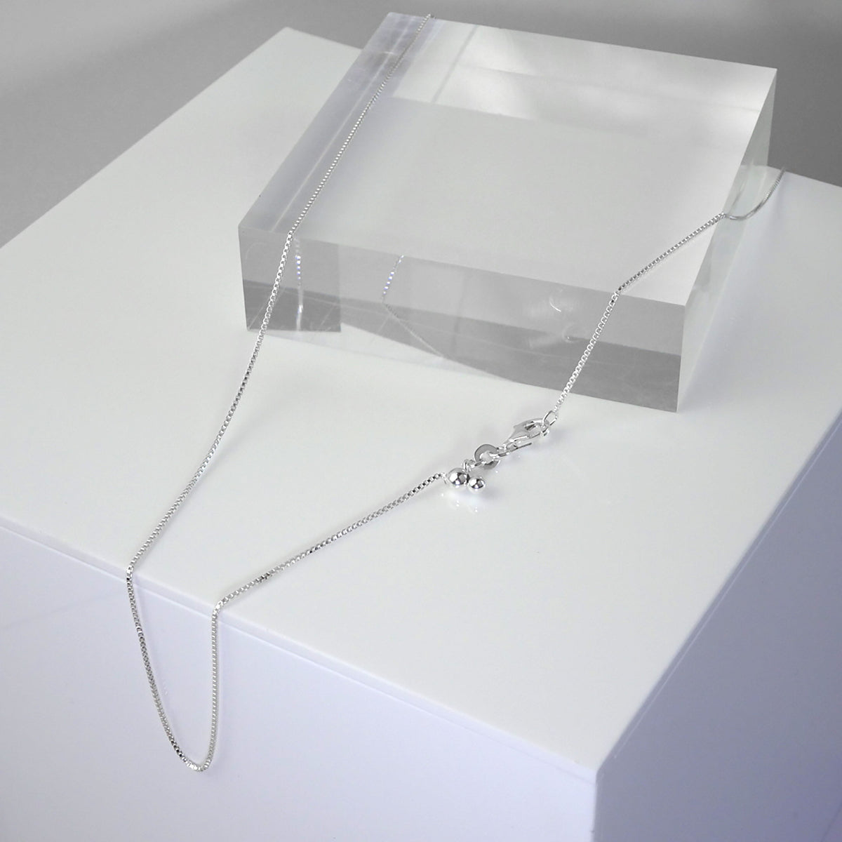 Sterlingsilber Schiebe Kastenkette jede Größe bis zu 61 cm
