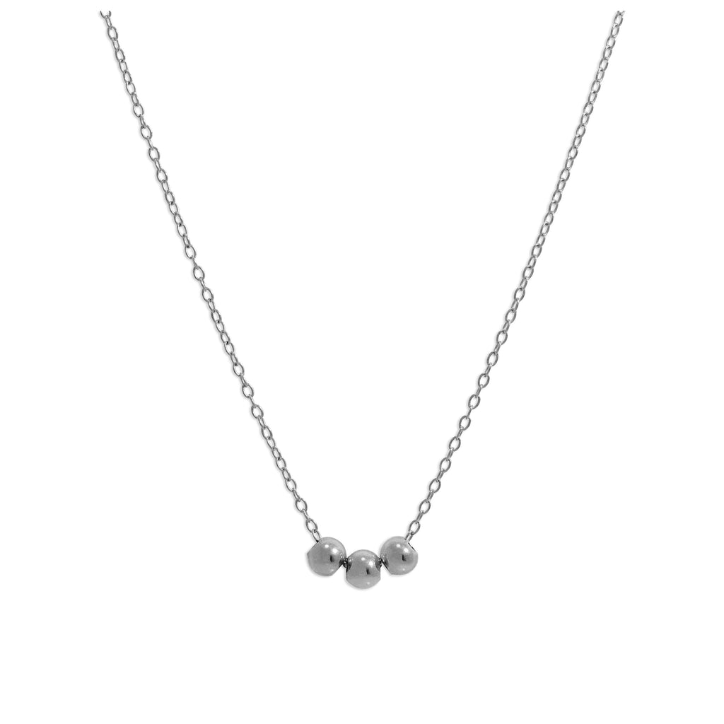 Sterlingsilber Dreifach Kugel Halskette - 45,5 cm