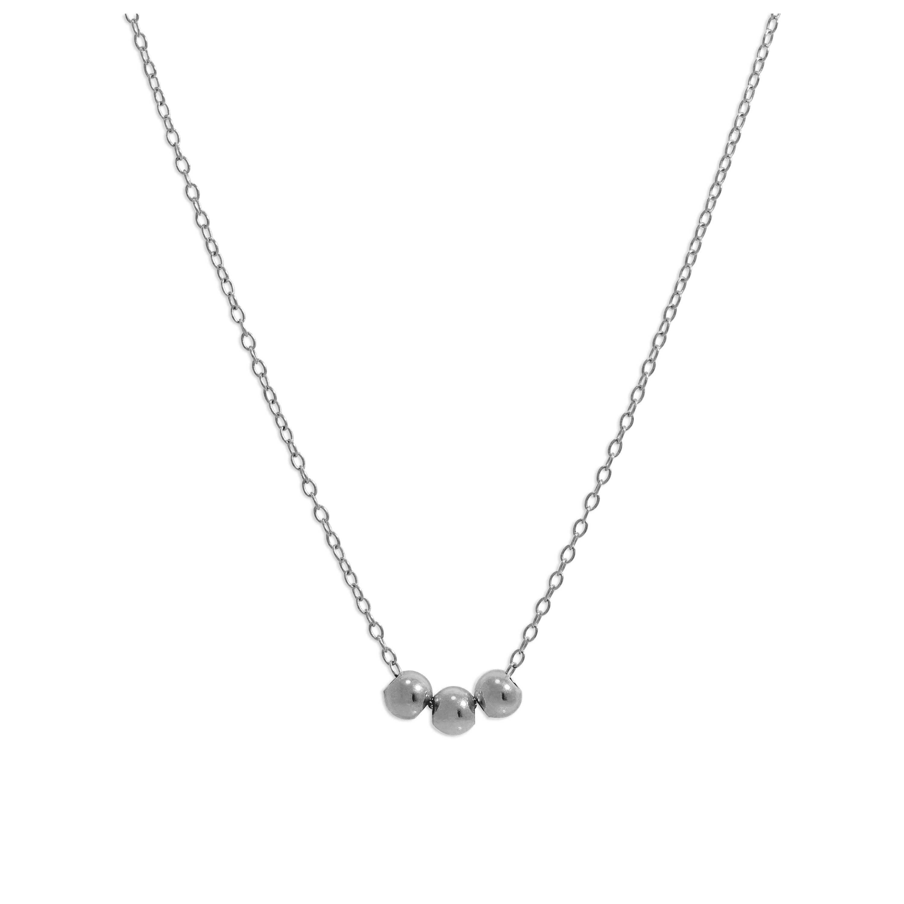 Sterlingsilber Dreifach Kugel Halskette - 45,5 cm