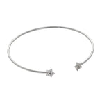 Sterlingsilber Stern Klar CZ Kristall Pavé - Fassung Offen Manschetten Armreif
