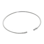Sterlingsilber Winzig Rund Klar CZ Kristall Offen Manschetten Armreif