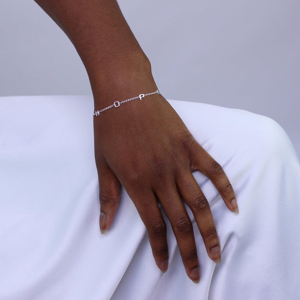 Armband aus Sterlingsilber mit Schriftzug „HOPE“, 18 cm