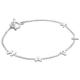 Armband aus Sterlingsilber mit Schriftzug „HAPPY“, 18 cm
