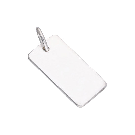 Sterlingsilber Gravierbar Rechteckig Namensschild Anhänger