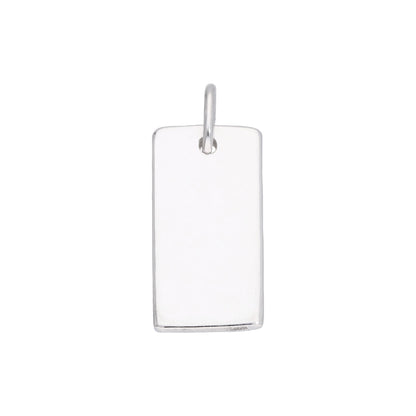 Sterlingsilber Gravierbar Rechteckig Namensschild Anhänger