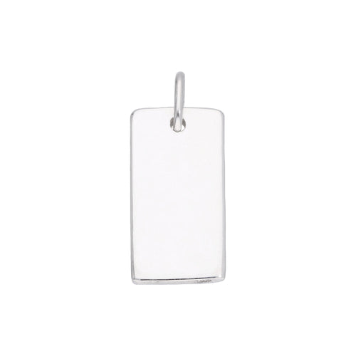 Gravierbarer rechteckiger Dog-Tag-Charm aus Sterlingsilber