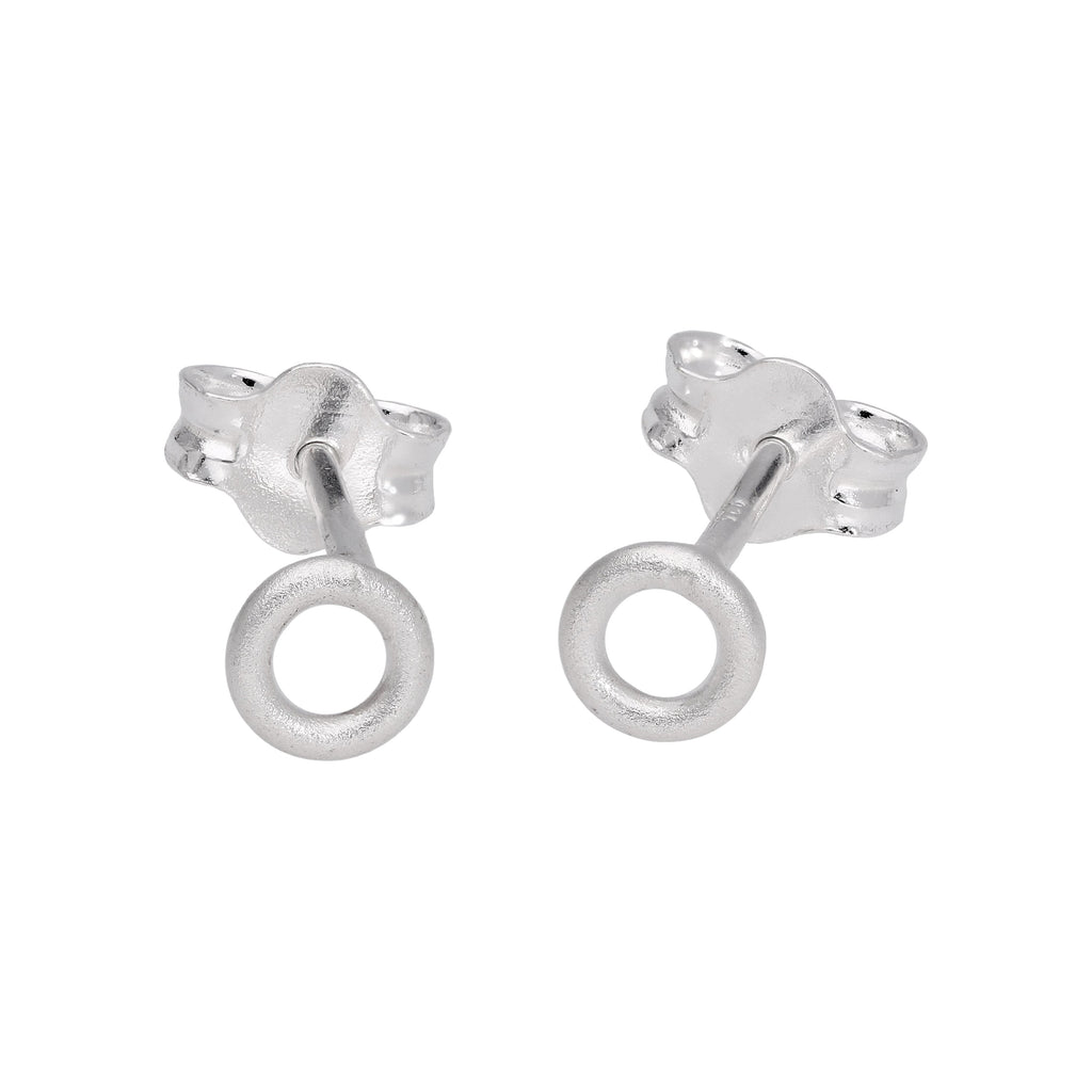 Sterlingsilber 4 mm Karma Kreis Ohrstecker