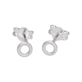 Sterlingsilber 4 mm Karma Kreis Ohrstecker