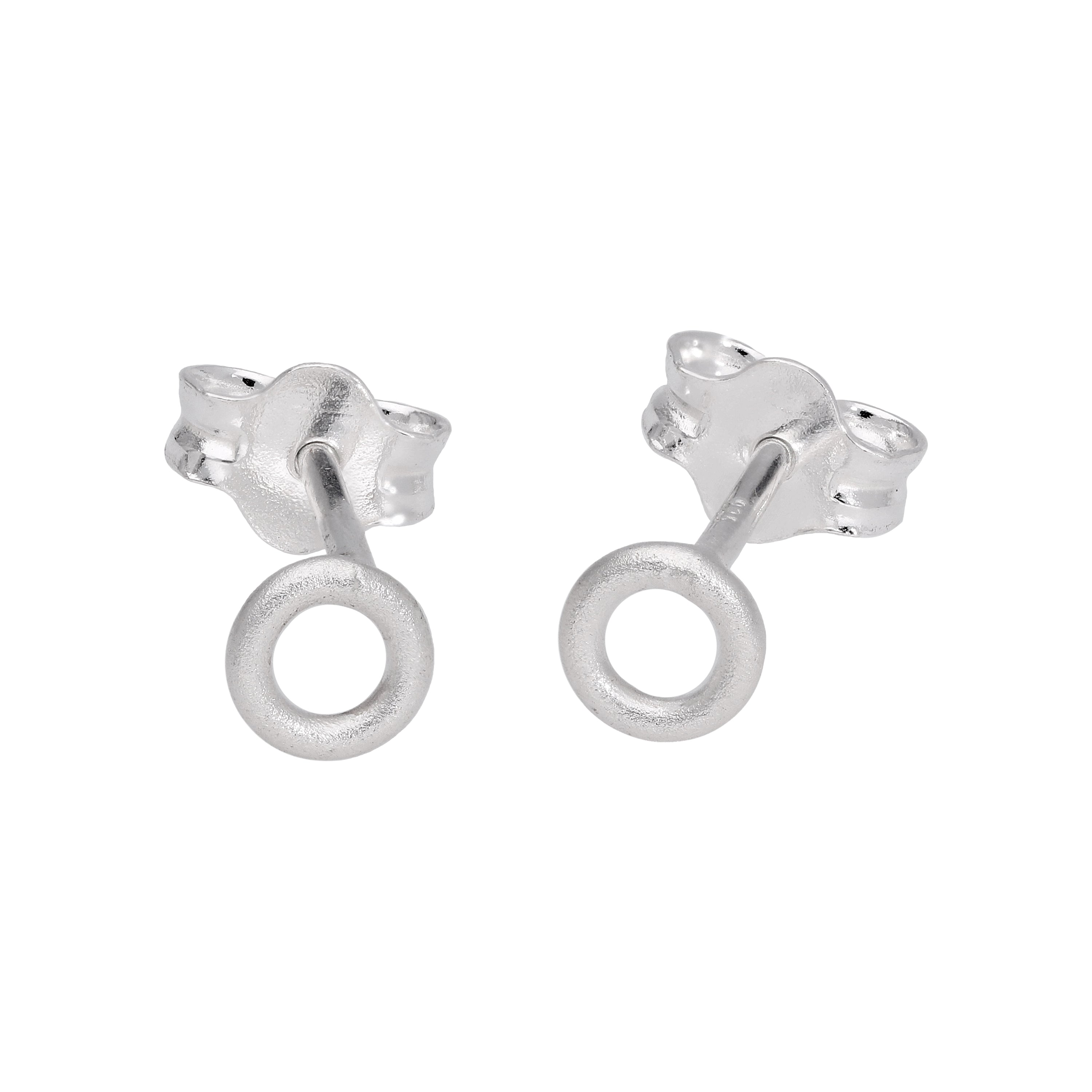 Sterlingsilber 4 mm Karma Kreis Ohrstecker