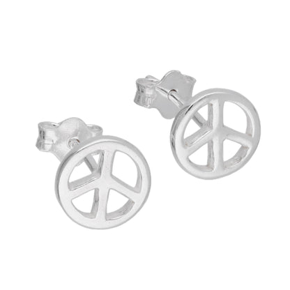 Sterlingsilber Friedenszeichen Ohrstecker
