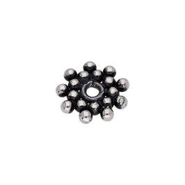 Sterlingsilber oxidierter flacher Perlen-Cluster-Zwischenperlen-Anhänger