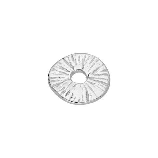 Sterling Silver Diamond Cut Round Disc Spacer Charm