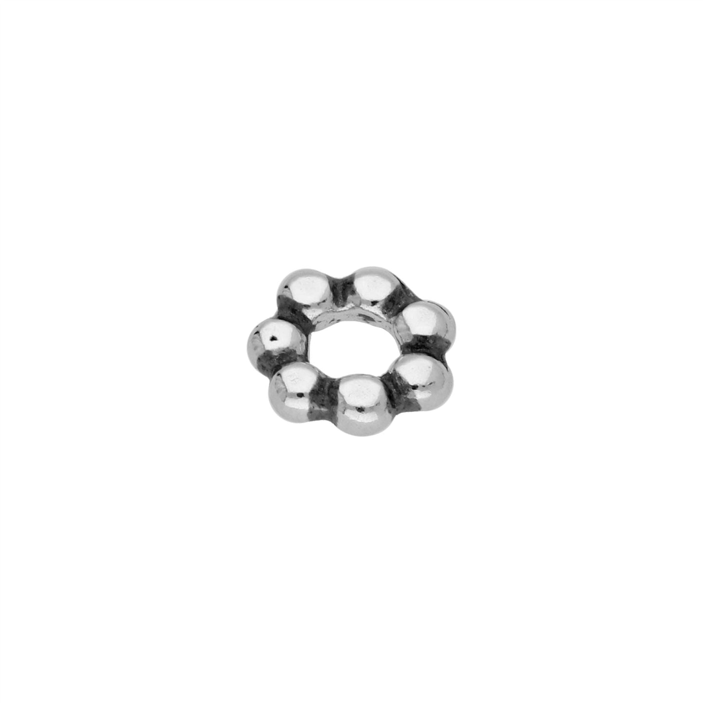 Tiny Sterling Silver Beaded Ring Spacer Bead Charm