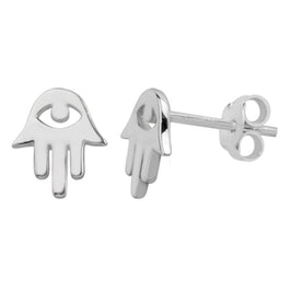 Sterlingsilber Hamsa Hand Ohrstecker
