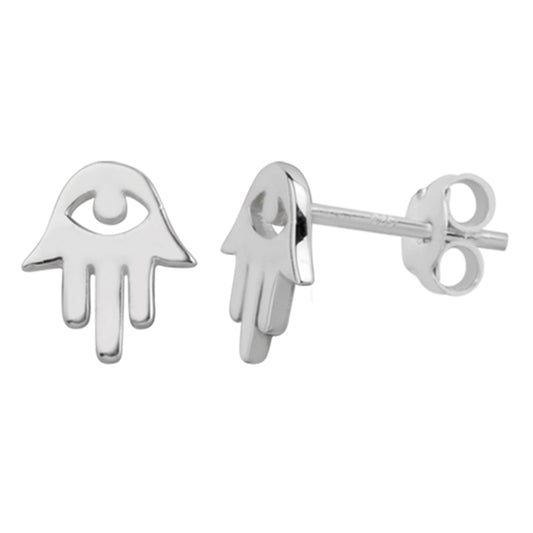 Sterlingsilber Hamsa Hand Ohrstecker