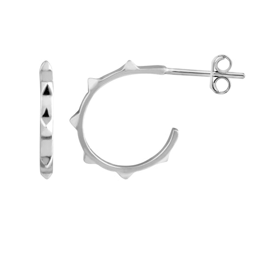 Sterlingsilber Zacken Offen Creolen Ohrstecker