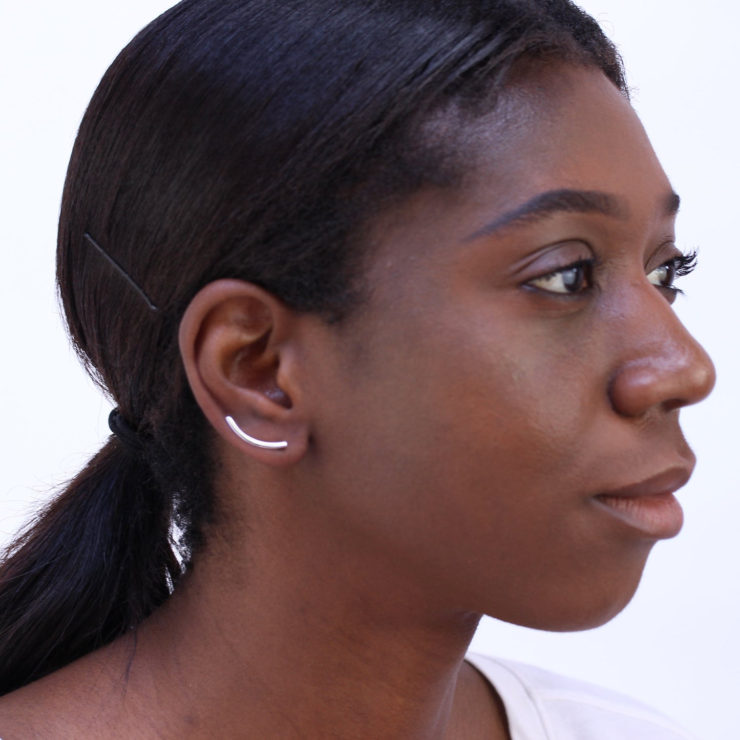 Sterlingsilber Lang Stab Kletter Ohrringe