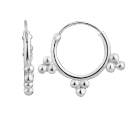 Sterlingsilber Dreifach Kügelchen Creolen Ohrringe